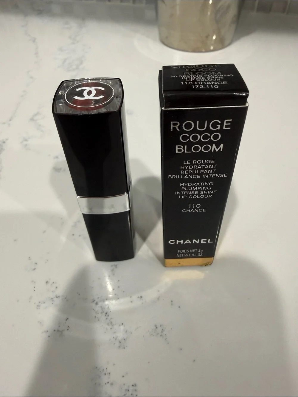 NIB CHANEL Rouge Coco Bloom Lipstick in Shade 110, Chance. Rare find!